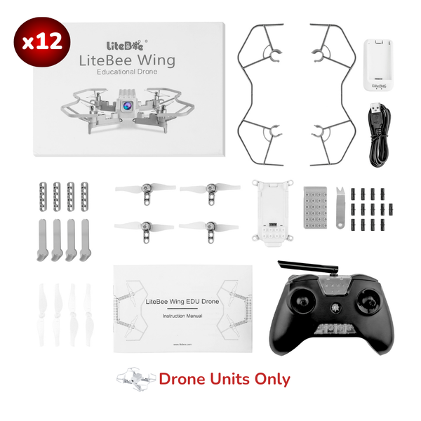 AeroCraft: Build & Fly - Drone Classroom Kit Large (12) - Equipment Only