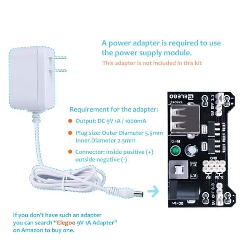 ELEGOO Electronic Fun Kit Bundle with Breadboard Cable Resistor, Capacitor, LED, Potentiometer total 235 Items for Arduino