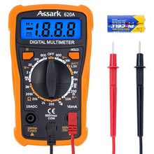 Digital Multimeter Voltage Tester, Assark 2000 Counts Multimeter Measure AC DC Voltage DC Current, Meter Tester Test Volt Ohm Amp Diode Continuity,Resistance,Backlit LCD Display,Data Hold Function