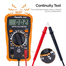 Digital Multimeter Voltage Tester, Assark 2000 Counts Multimeter Measure AC DC Voltage DC Current, Meter Tester Test Volt Ohm Amp Diode Continuity,Resistance,Backlit LCD Display,Data Hold Function