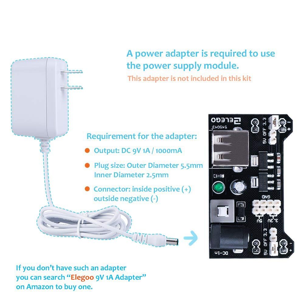 ELEGOO Electronic Fun Kit Bundle with Breadboard, 235 Items for Arduino