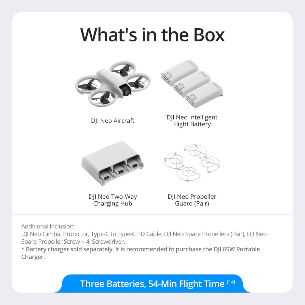 DJI Neo Three-Battery Combo, Mini Drone With 4K UHD Camera for Adults