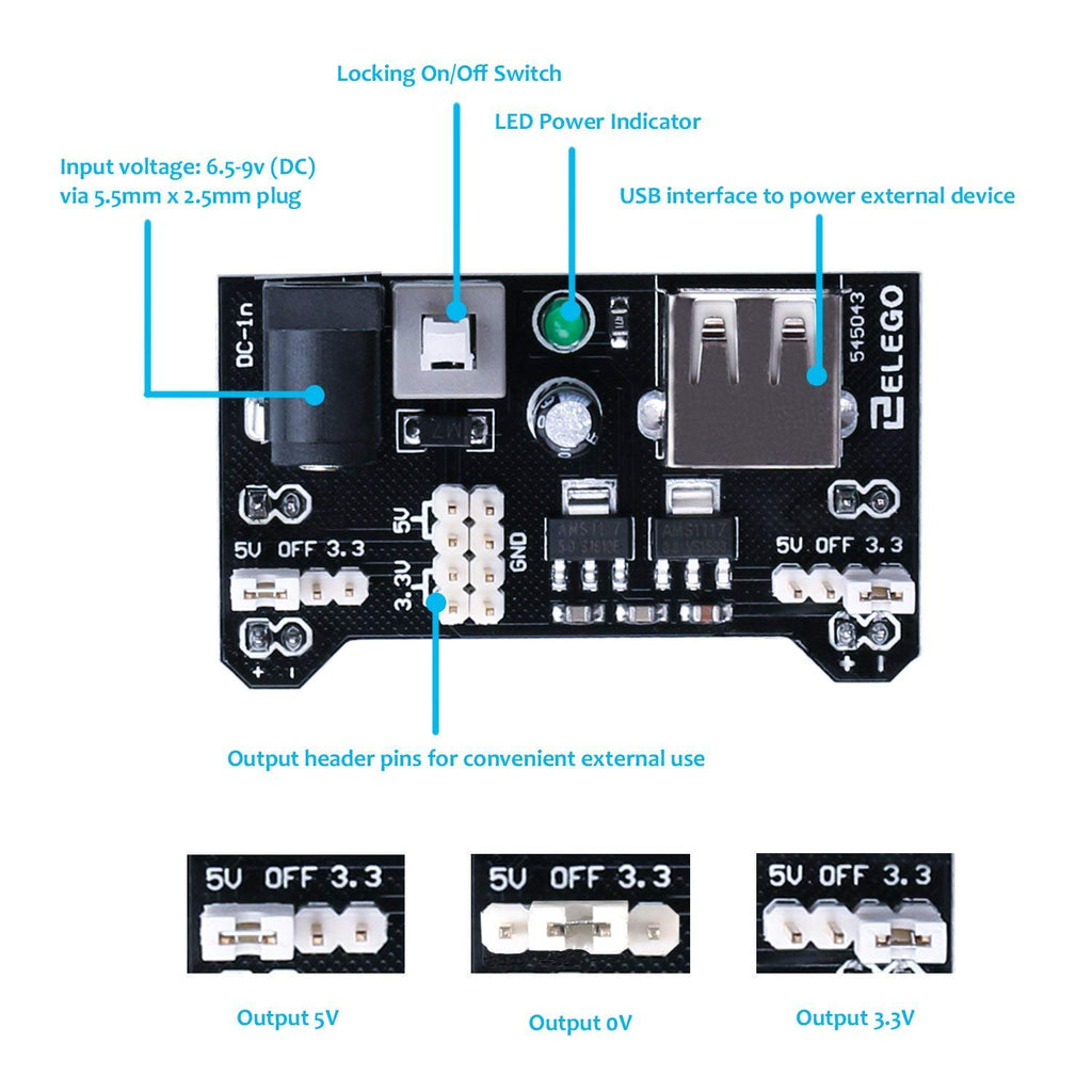 ELEGOO Electronic Fun Kit Bundle with Breadboard, 235 Items for Arduino