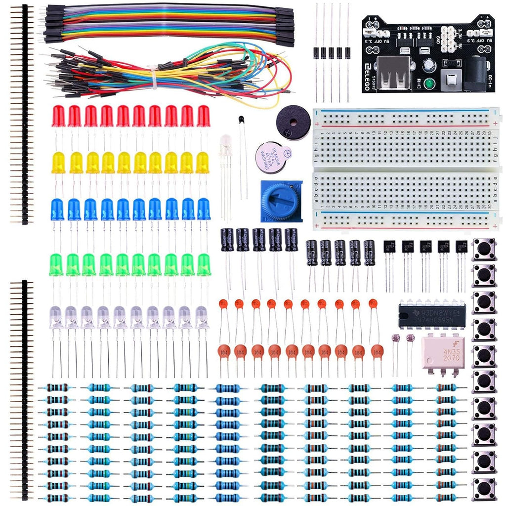 ELEGOO Electronic Fun Kit Bundle with Breadboard, 235 Items for Arduino