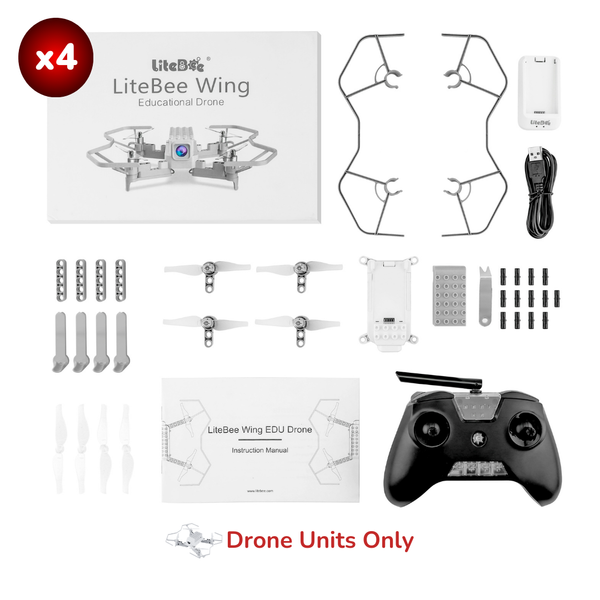 AeroCraft: Build & Fly - Drone Classroom Kit Small (4)- Equipment Only