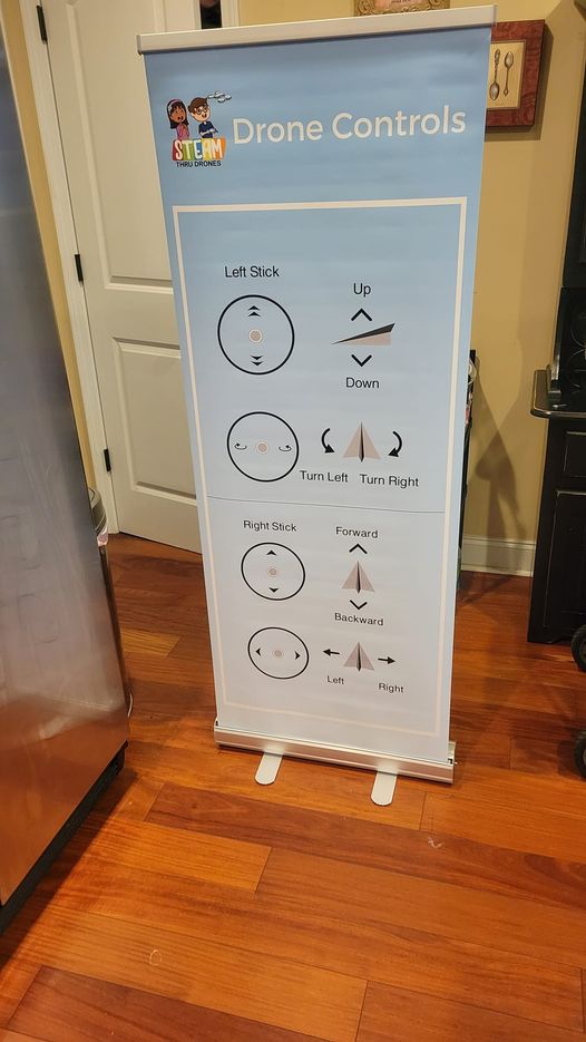 Drone Controls Retractable Banner