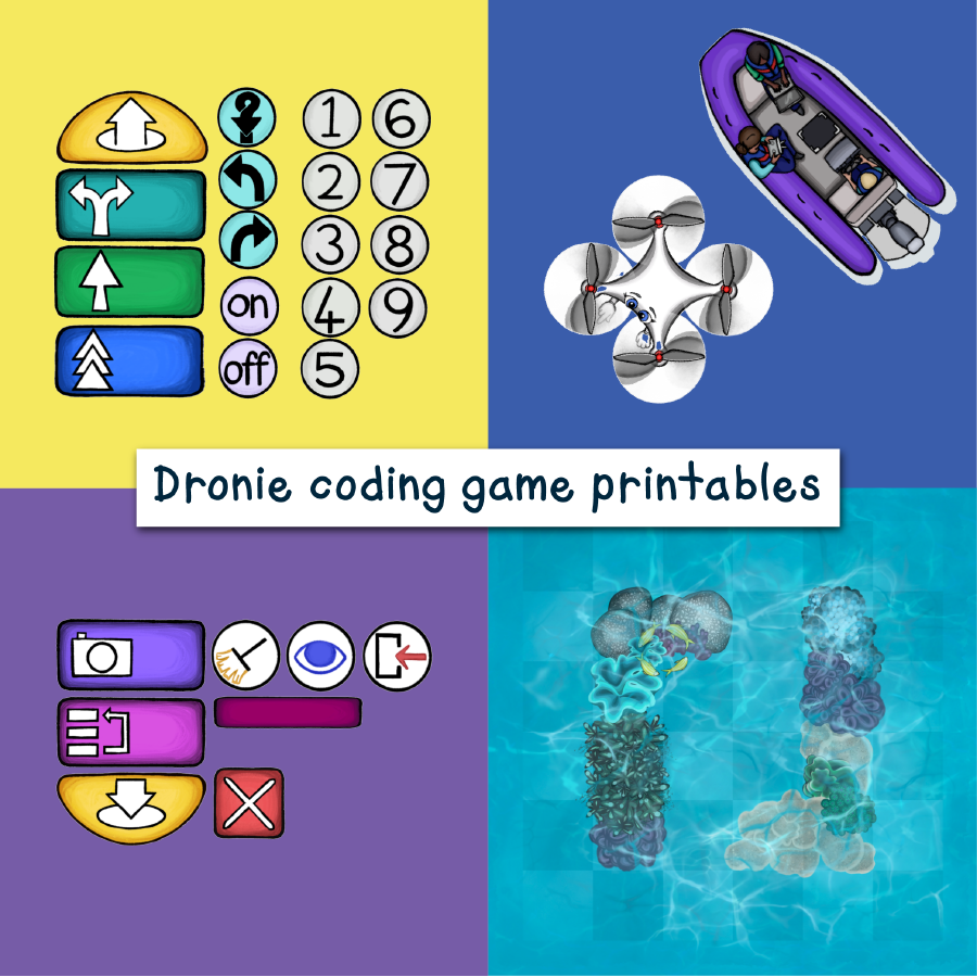 Pippa & Dronie learning to code printables - FREE
